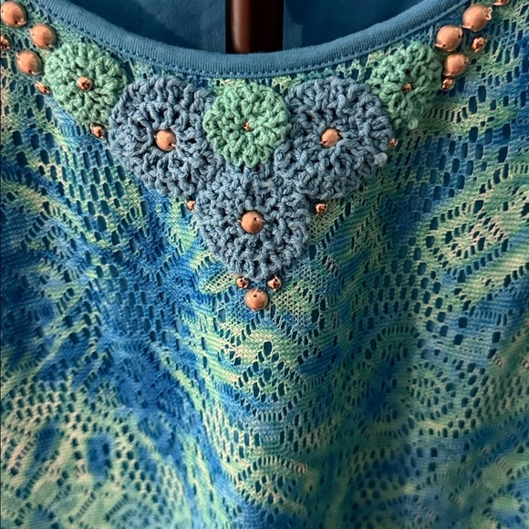 Ruby Rd. Vibrant Blue Lace Tank Top - Picture 2 of 4